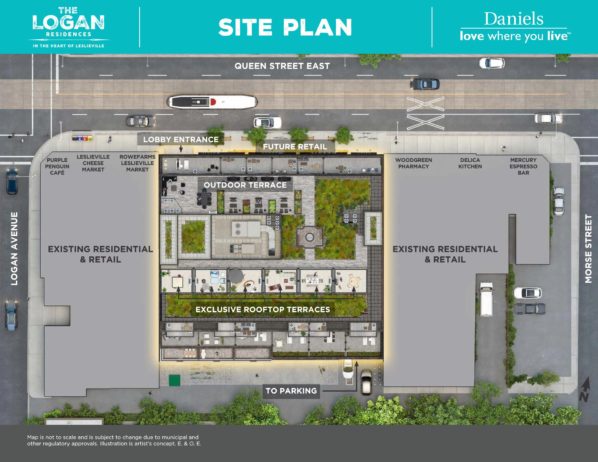 The-Logan-Residences-By-Daniels-Leslieville-Toronto-Regent-Park-Life-Team-Site-Plan