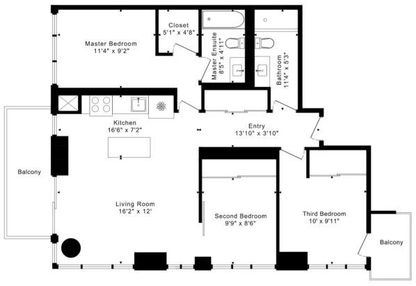 1708 - 126 Simcoe St - Floorplan